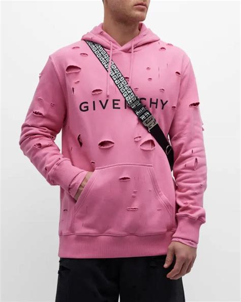 givenchy destroyed pink hoodie|givenchy destroyed hoodie.